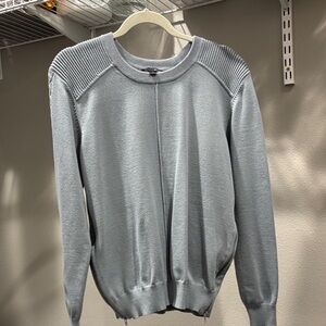 M.STUDIO Women’s Light Gray/blue Crewneck Sweater